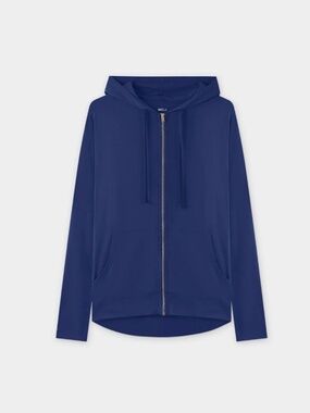 Meli Zip Up Hoodie Navy Small Women Tee Shirt Fabric Used